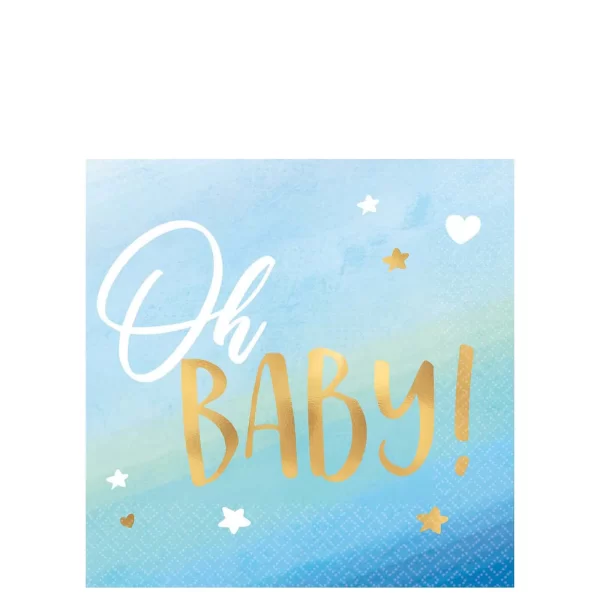 Oh Baby Boy Hot Stamped Beverage Napkins 16pcs