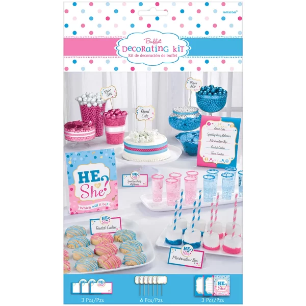Gender Reveal Buffet Decorating Kit