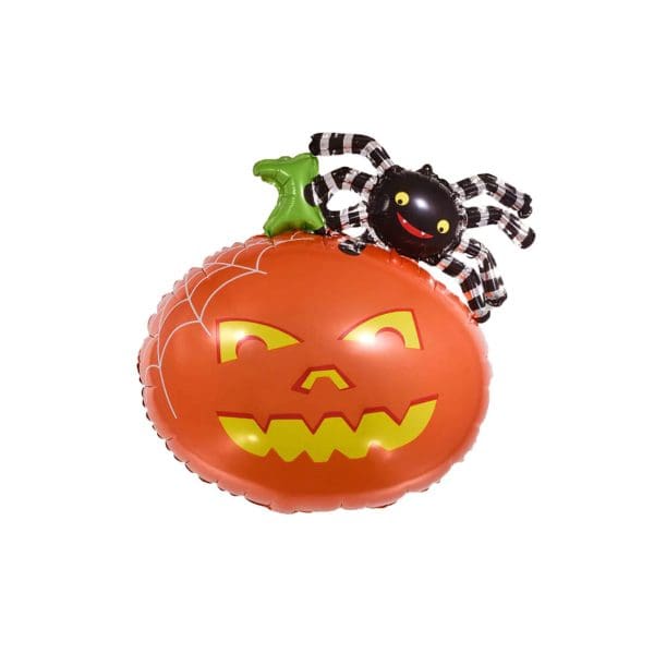 Pumpkin With Spider Foil Balloon