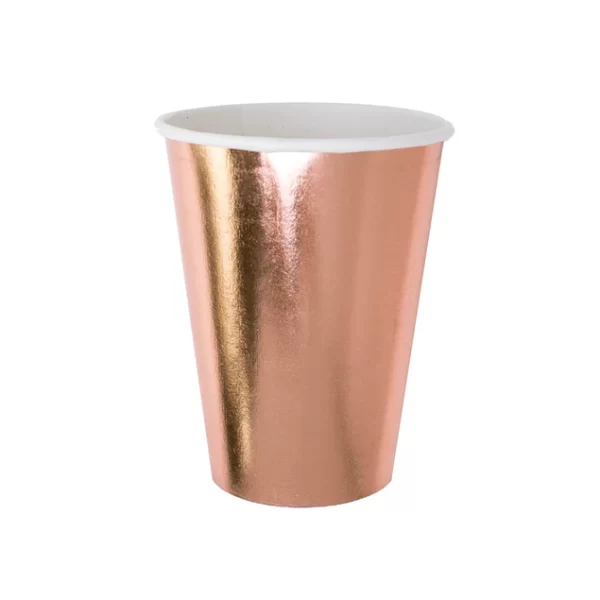 Plain Paper Cups 10pcs - Rose Gold