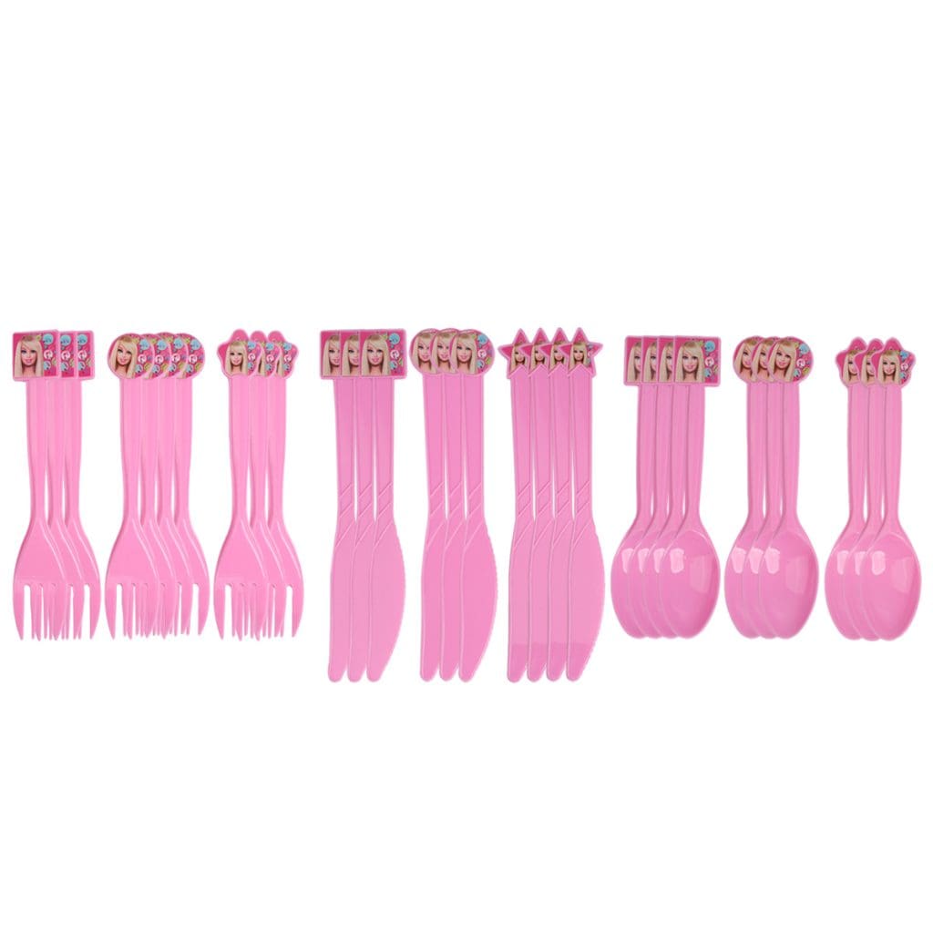 PINK BARBIE GIRL CUTLERY SET