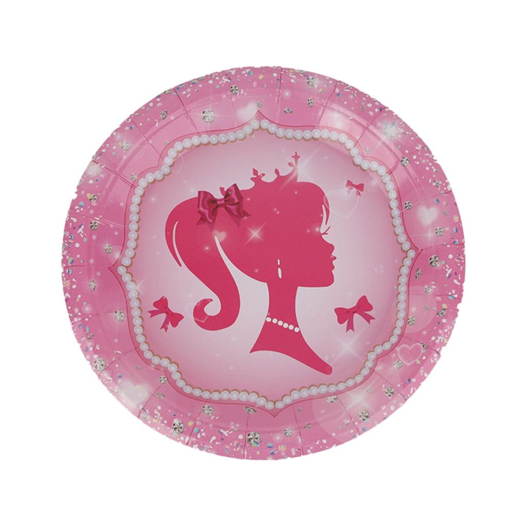 Pink Barbie Girl Theme Paper Plates