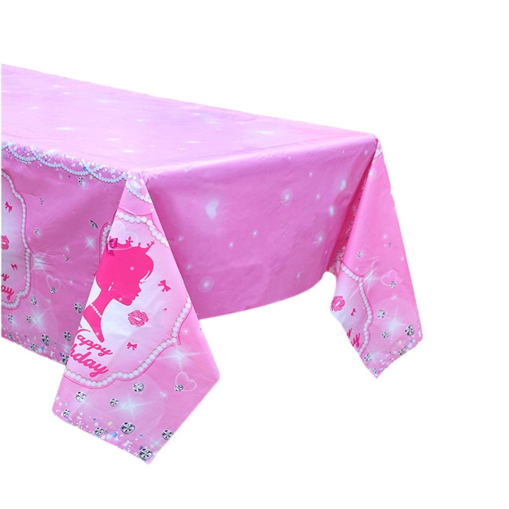 Pink Barbie Theme Party Girl Table Cover