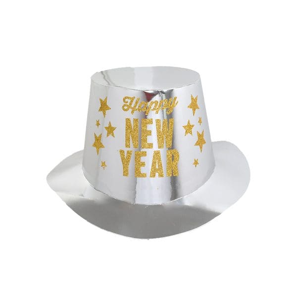 New Year Foil  Paper Hat Multicolours - Image 2