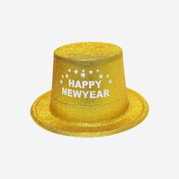 Happy New Year Golden Glitter Hat