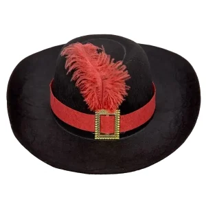 black hat with feather