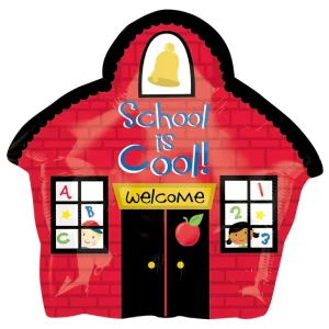 school is cool red house foil balloon