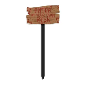 Bloody Yard Stake Halloween decoration for outdoor lawn décor, easy to install.