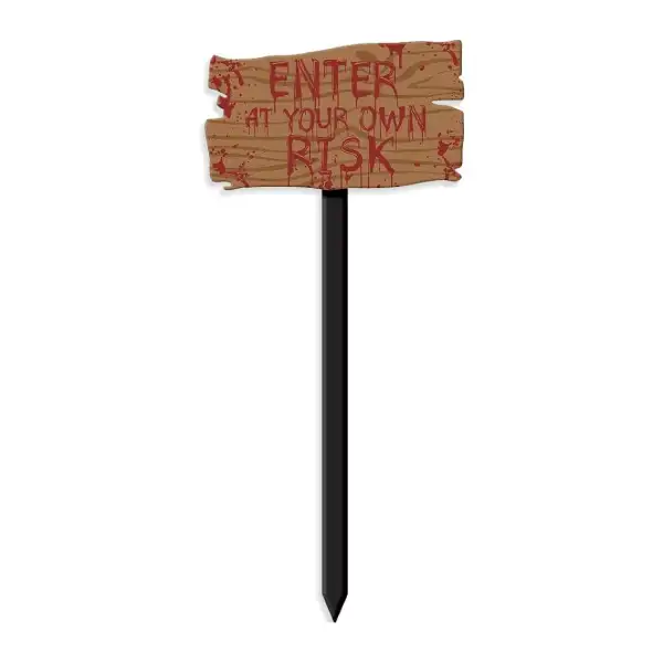 Bloody Yard Stake Halloween decoration for outdoor lawn décor, easy to install.