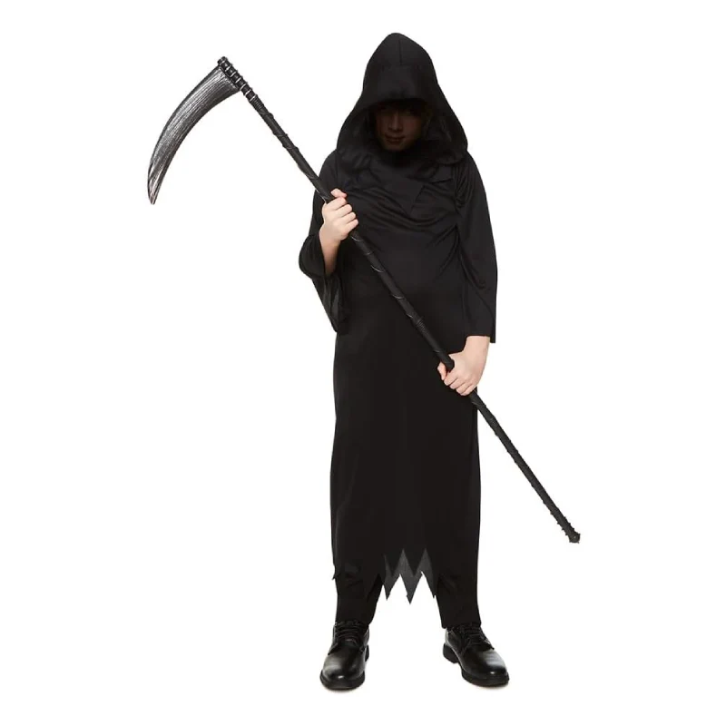 Let your child embrace the spooky season with the Mad Toys Grim Reaper Kids Halloween Hooded Robe Costume. Perfect for Halloween, theme parties, or role play.