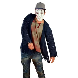 Zombie Casual Men's Adult Halloween Costume with Distressed Shirt and Terrifying Mask for Roleplay and Theme Parties