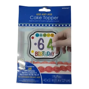 64 birthday cake topper