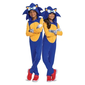 Disguise Official Sonic Prime Costume and Headpiece for Kids, available in sizes 4-8 years, made from 100% polyester.