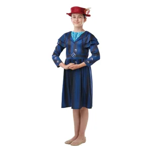 Official Disney Mary Poppins Returns Movie Costume in blue for kids under eight years old.